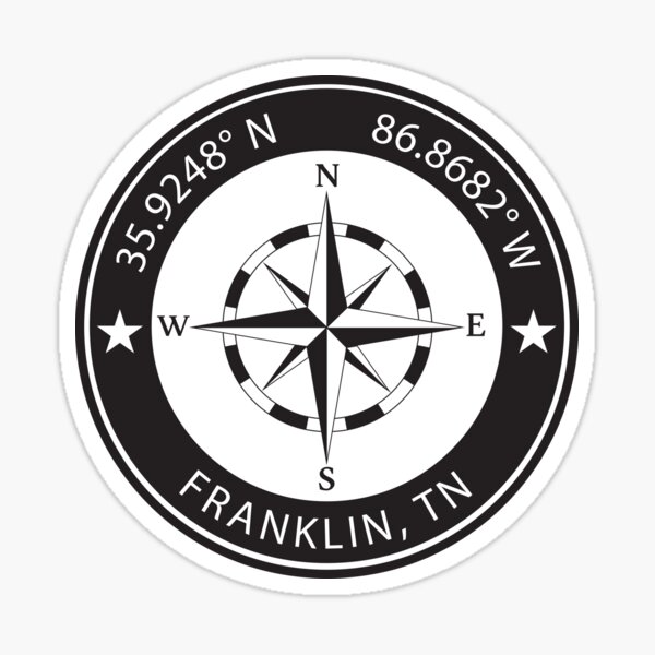 Item preview, Franklin, Tennessee Geographical Coordinates designed and sold by TeeOhGraphics.