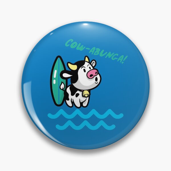 Item preview, COW-ABUNGA! Surfing Cow Animated Animal Design designed and sold by unlockfantasy.