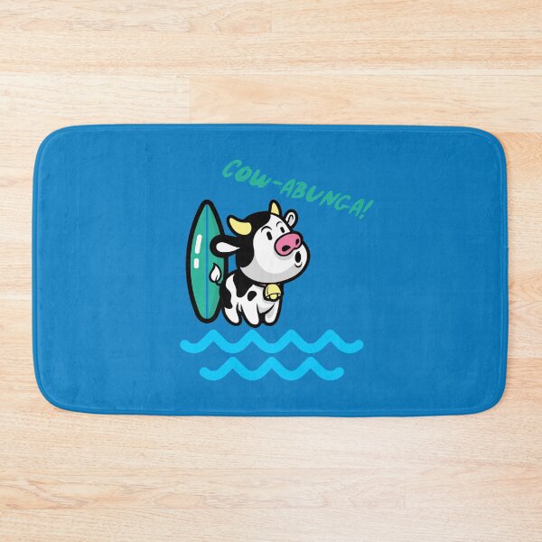 Item preview, COW-ABUNGA! Surfing Cow Animated Animal Design designed and sold by unlockfantasy.
