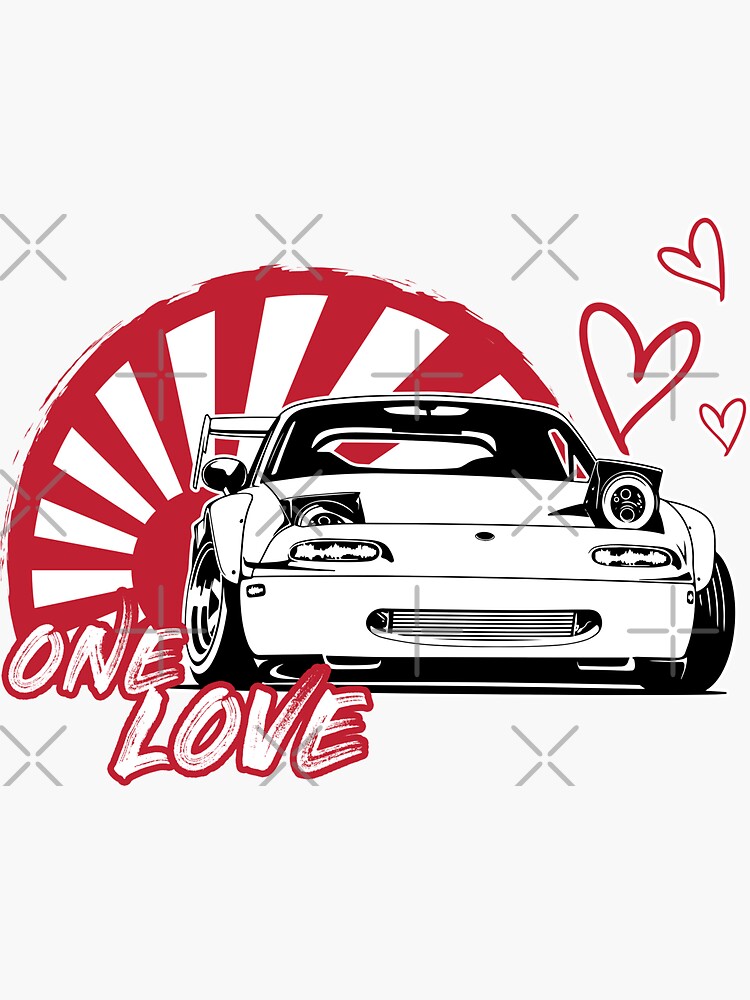Cute MX-5 Drifting one love  Sticker for Sale by ab design