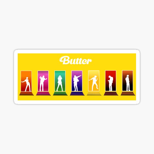 "BTS BUTTER (YELLOW)" Sticker for Sale by AmnaRehhh Redbubble