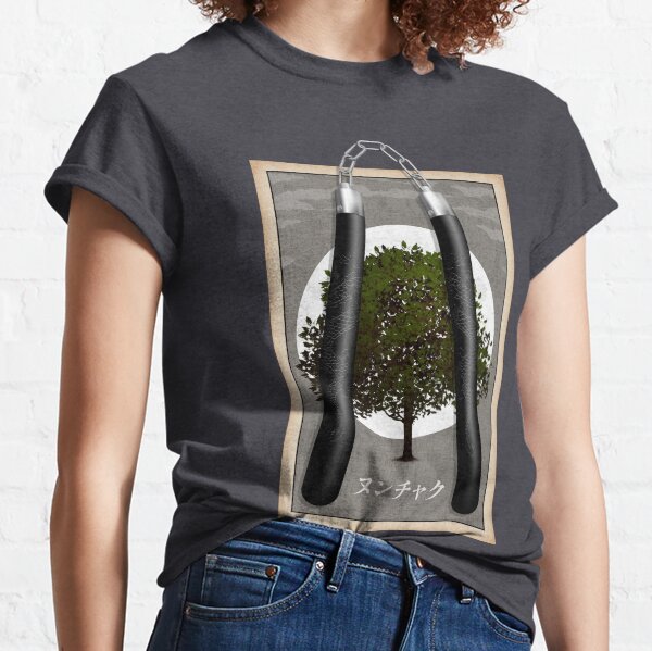 Chained Nunchaku Oak Tree Moon Classic T-Shirt