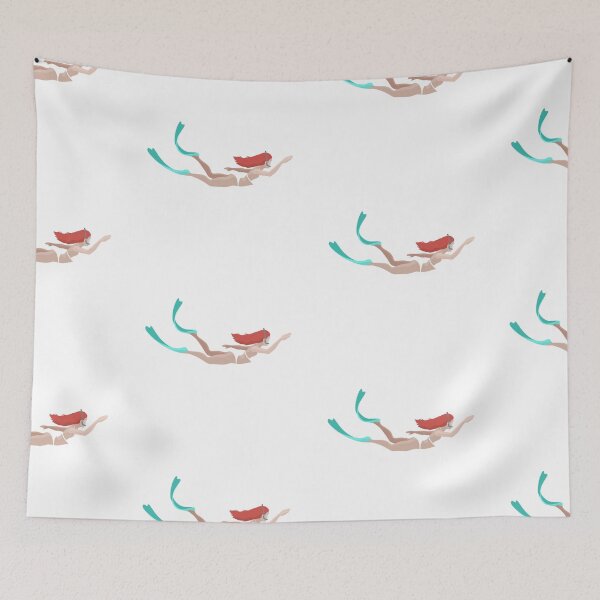 Item preview, Snorkeling, diving woman, swimming, mermaid, scuba flipper designed and sold by StudioHinte.