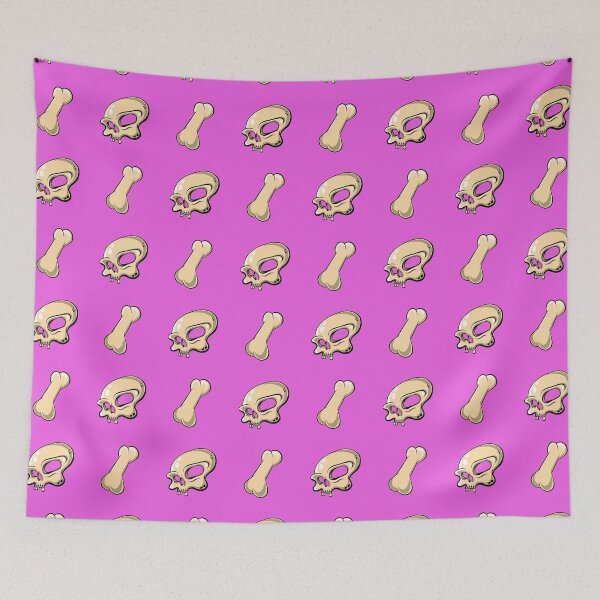 Item preview, Skull N Bones Pattern (Bright Pink Background) designed and sold by doodleeightytwo.
