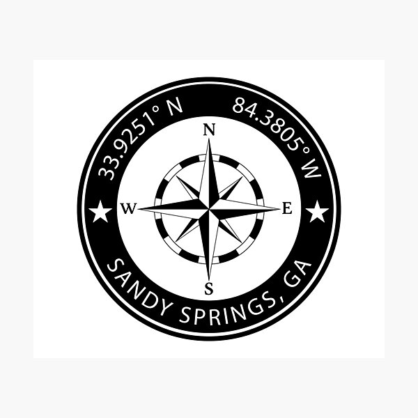 Item preview, Sandy Springs, Georgia Geographical Coordinates designed and sold by TeeOhGraphics.