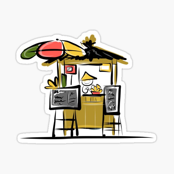 Item preview, Asian retail seller on street market, sketch designed and sold by Kudryashka.