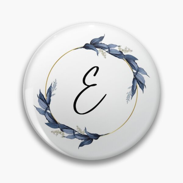 Item preview, Monogram with blue leaves letter E designed and sold by JustSeasons.