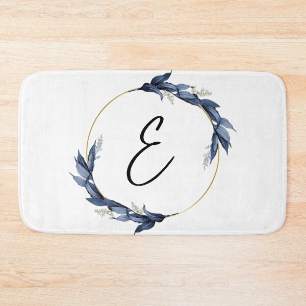 Item preview, Monogram with blue leaves letter E designed and sold by JustSeasons.