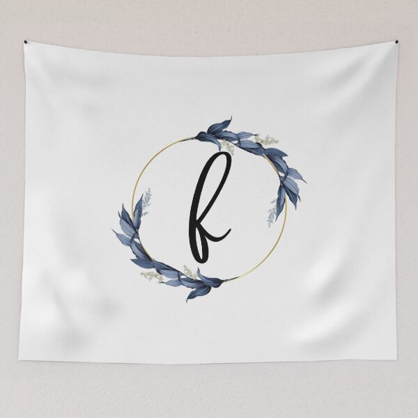 Item preview, Monogram with blue leaves letter F designed and sold by JustSeasons.