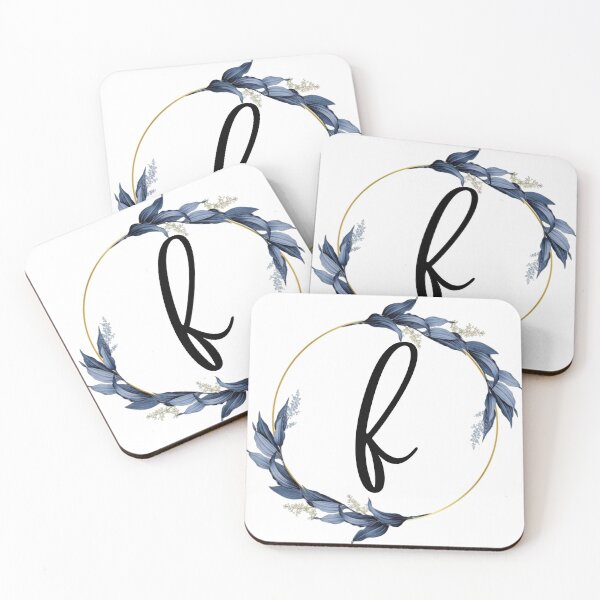 Item preview, Monogram with blue leaves letter F designed and sold by JustSeasons.