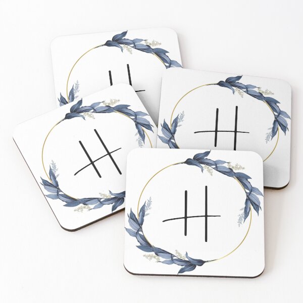 Item preview, Monogram with blue leaves letter H designed and sold by JustSeasons.