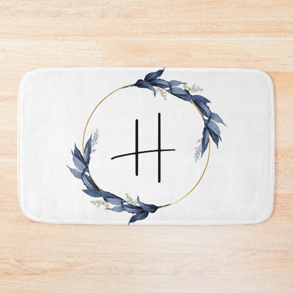 Item preview, Monogram with blue leaves letter H designed and sold by JustSeasons.