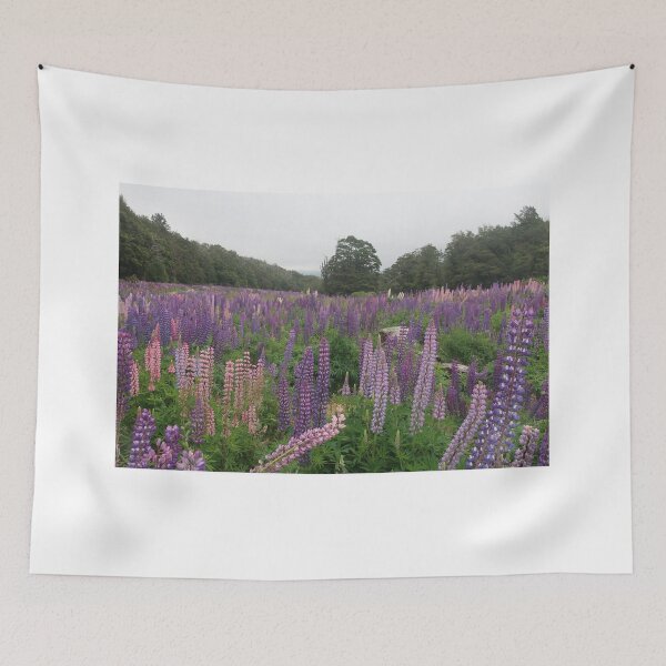 Item preview, A Field of Pink and Purple Lupins, Flowers Native to New Zealand designed and sold by izzy8793.