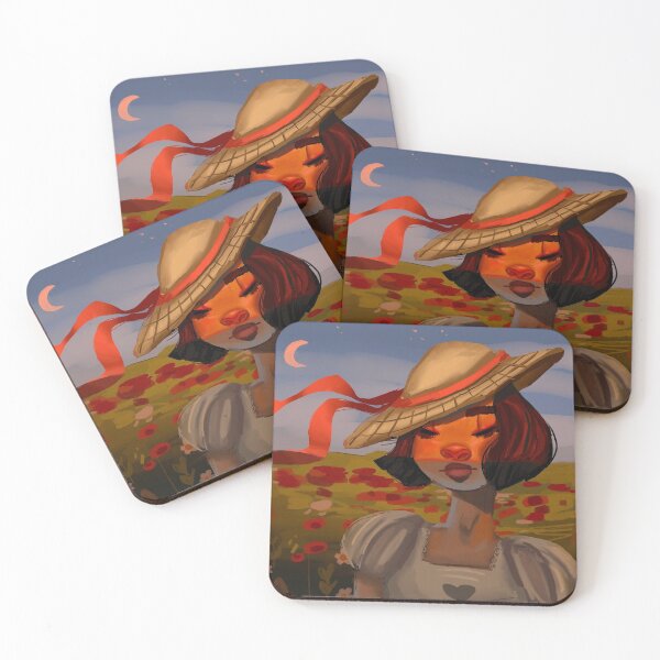 Item preview, Beautiful girl at sunset in a field of flowers designed and sold by HibiscusHeron.