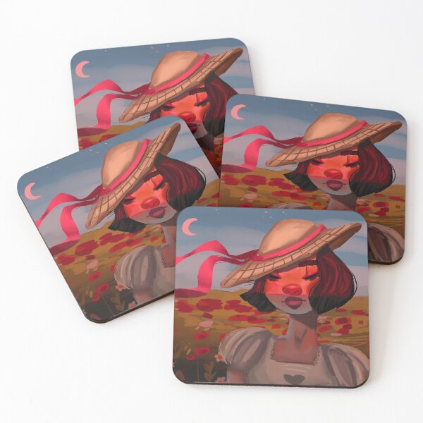 Item preview, Beautiful girl at sunset in a field of flowers designed and sold by HibiscusHeron.