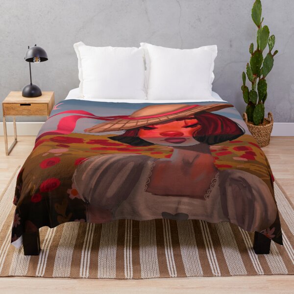 Item preview, Beautiful girl at sunset in a field of flowers designed and sold by HibiscusHeron.