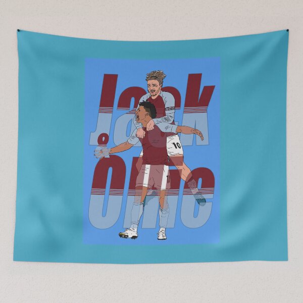 Item preview, Aston villa Jack Grealish and Ollie Watkins in celebration AVFC Print Poster designed and sold by madein1874.