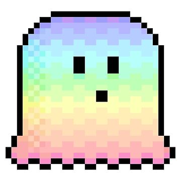 Rainbow among us ghost contest pixel art
