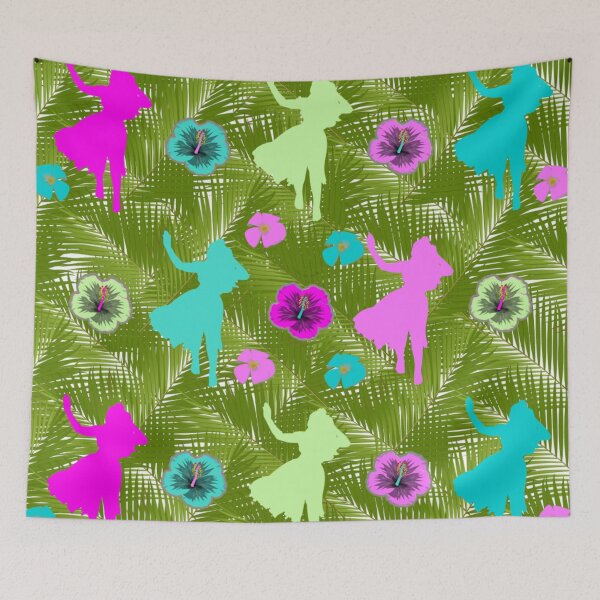 Item preview, Beautiful Hula Dancer with Flowers Pattern & Pastel Colors! - White Background designed and sold by Apartment12.