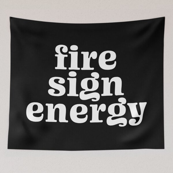 Item preview, fire sign energy - zodiac - white w/ black background designed and sold by scribblesbysar.
