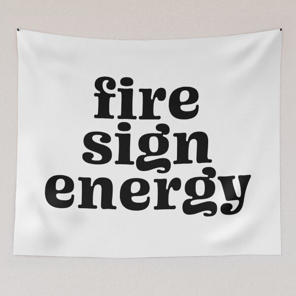 Item preview, fire sign energy - zodiac - black designed and sold by scribblesbysar.