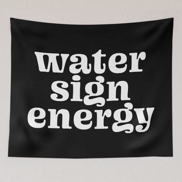 Item preview, water sign energy - zodiac - white with black background designed and sold by scribblesbysar.