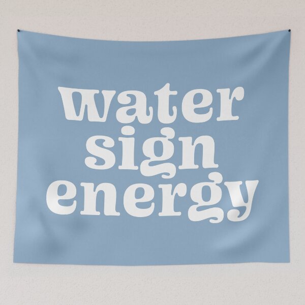 Item preview, water sign energy - zodiac - white with black background designed and sold by scribblesbysar.