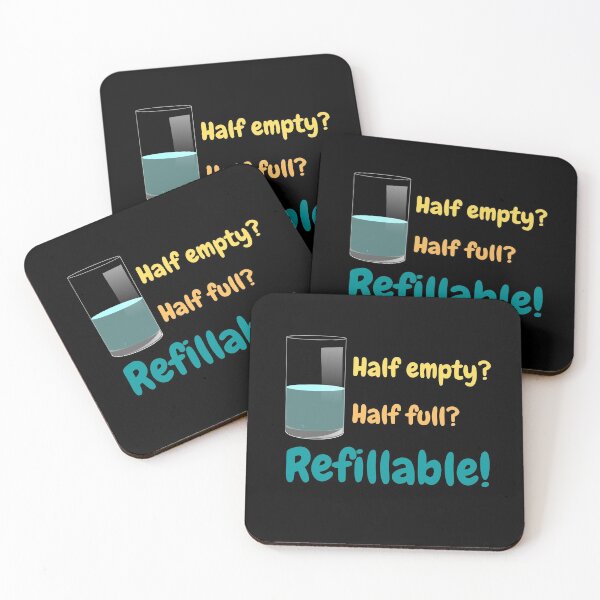 Item preview, Glass Half Empty Half Full Refillable / Motivation designed and sold by ittybittyowl.