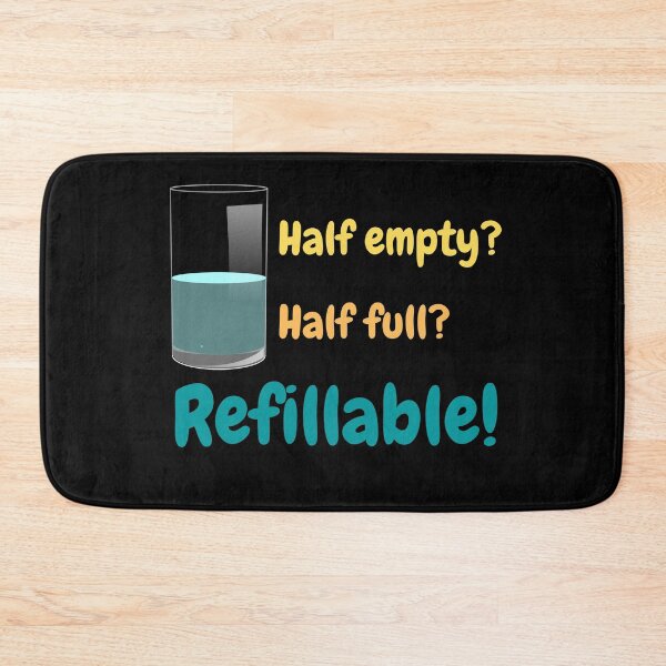Item preview, Glass Half Empty Half Full Refillable / Motivation designed and sold by ittybittyowl.
