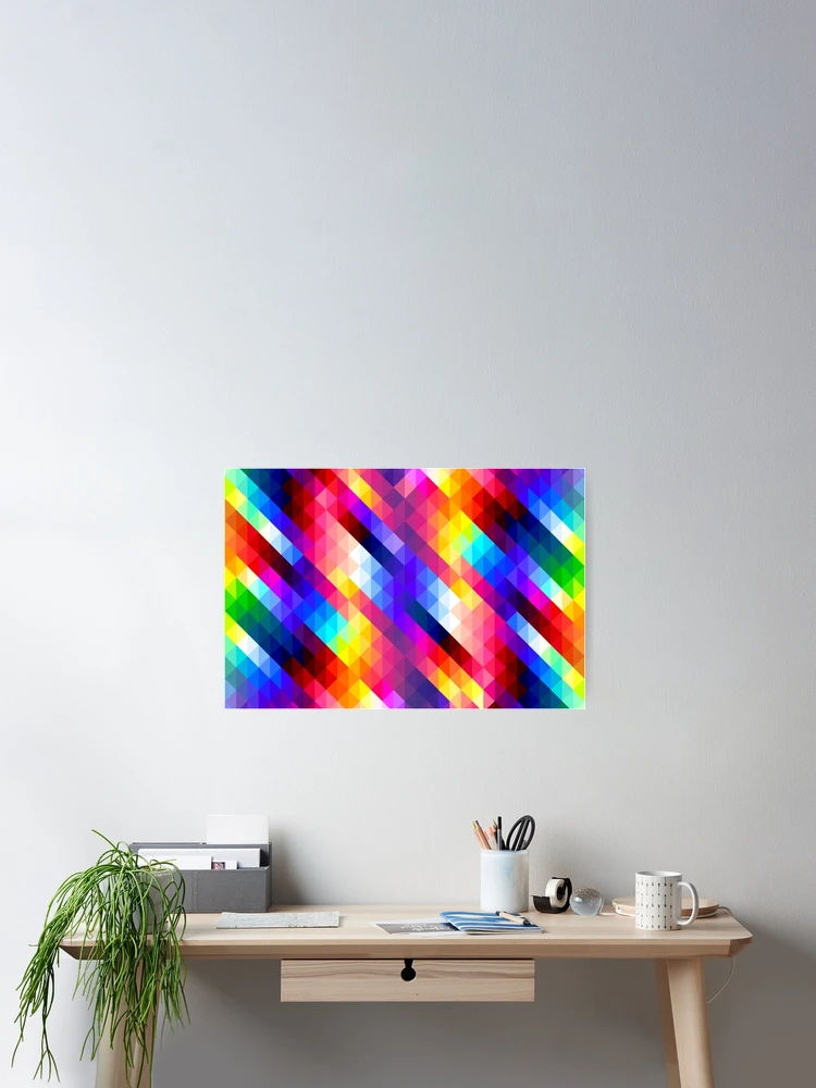 Thumbnail 2 of 3, Poster, Colorful Triangle Pattern designed and sold by limitlezz.