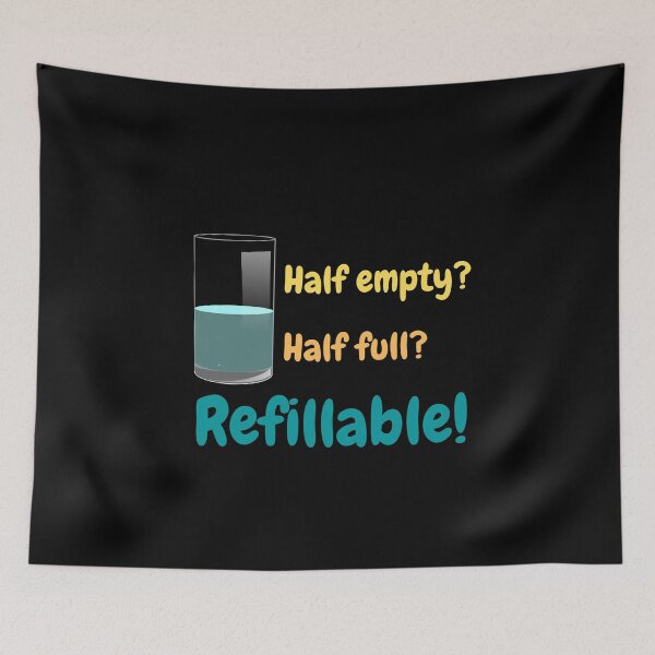 Item preview, Glass Half Empty Half Full Refillable / Motivation designed and sold by ittybittyowl.