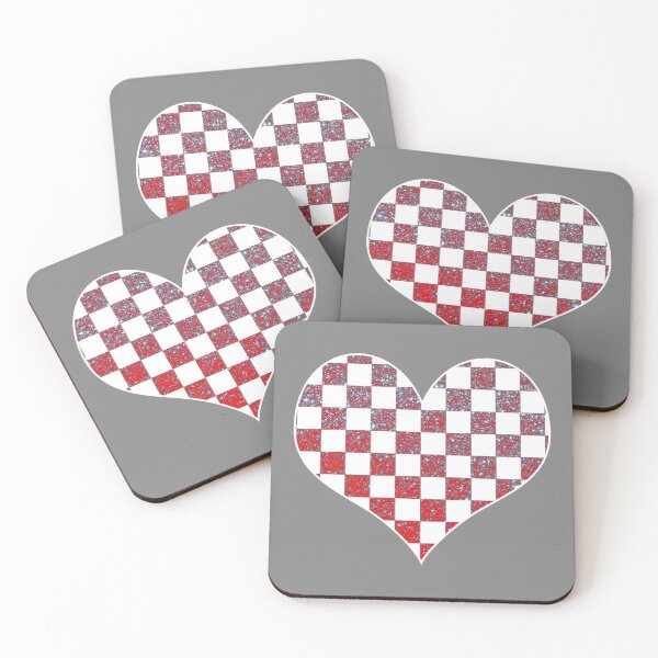 Item preview, Croatian heart glitter checkered gray designed and sold by oxoxoxo.