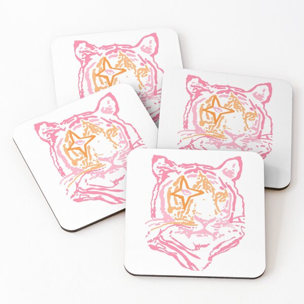Item preview, pink and orange star tiger designed and sold by lizziesumner.