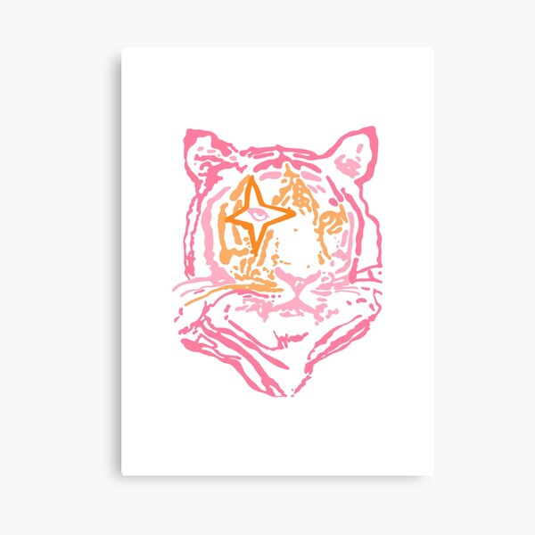 Item preview, pink and orange star tiger designed and sold by lizziesumner.