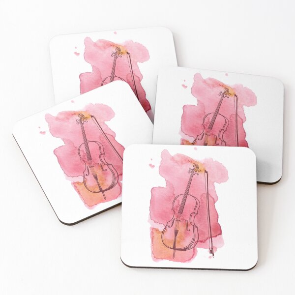 Artikelvorschau, Cello Girl Pink Aquarell-Celloliebhaber entworfen und verkauft von RaquelDeneth.
