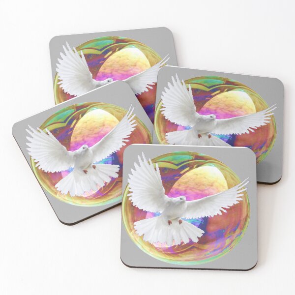 Item preview,  WHITE PEACE DOVE & SOAP BUBBLE ART designed and sold by sharlesart.