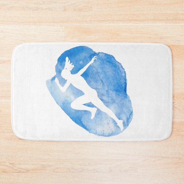 Item preview, Running girl blue watercolor designed and sold by RaquelDeneth.