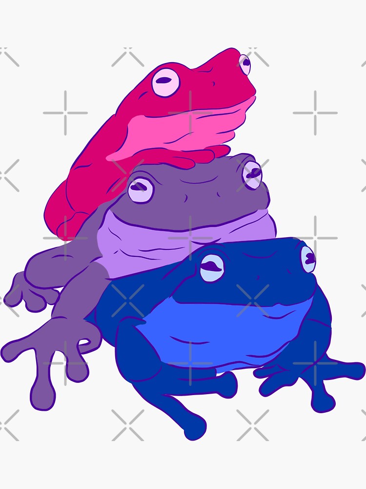 Bisexual Pride Frog Stack Sticker For Sale By Josierichey Redbubble