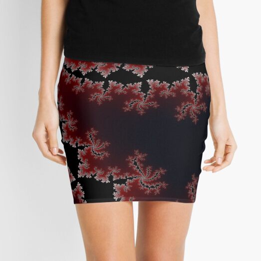 Sprialing Fractal in Red Mini Skirt