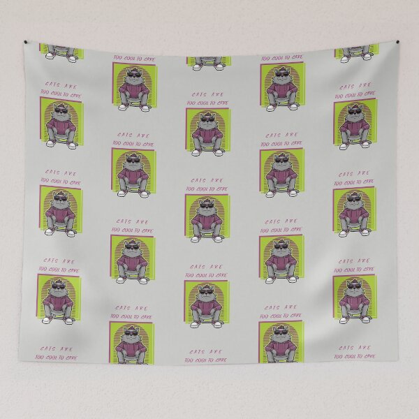 Item preview, Cats are too cool to care. designed and sold by Sansiri.