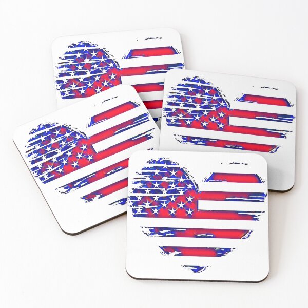 Item preview, Flag Heart (red and blue-striped white) designed and sold by HamiltonmagicTs.