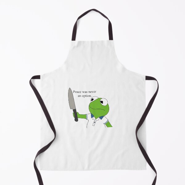 Item preview, Baby Kermit holding a knife with text saying ‘peace was never an option’ designed and sold by Emily Snead.