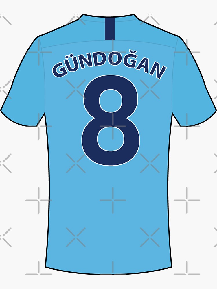 Manchester City No8 Gundogan Home Soccer Club Jersey
