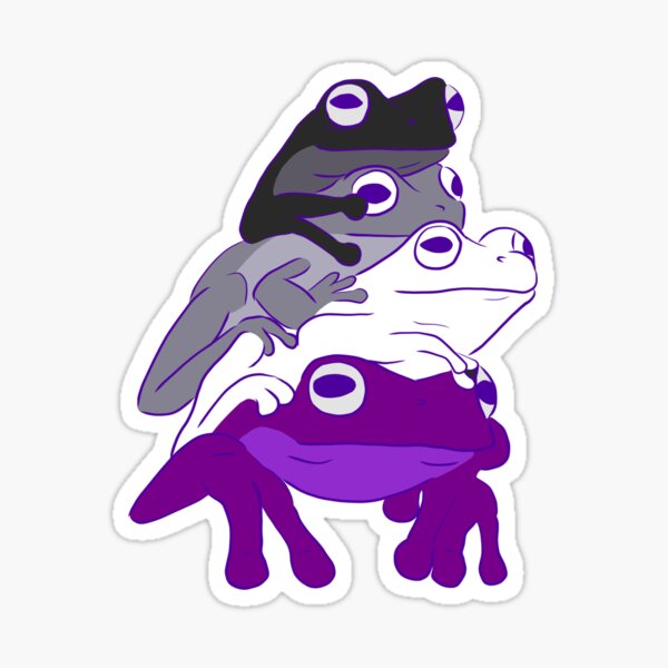 Asexual Pride Frog Stack Sticker For Sale By Josierichey Redbubble