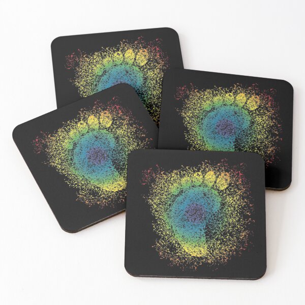 Item preview, Splattered Rainbow Human Footprint (Black) designed and sold by AbsurdlyEpic.