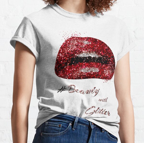 t shirt with glitter lips