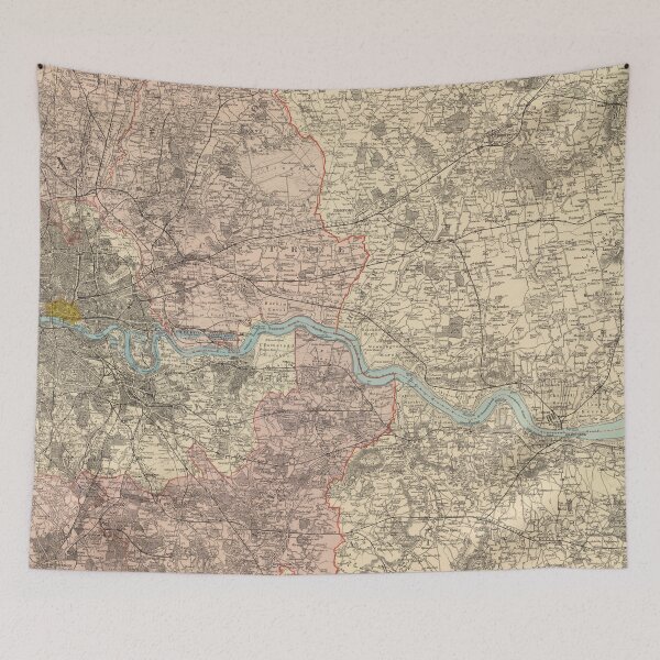 Item preview, North East South East London Essex and Kent Map 1901 designed and sold by FunkyTowns.