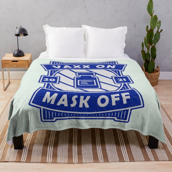 Item preview, Vaxx On Mask Off - Funny Vaccine Motivation (Blue Design) designed and sold by DrawingBoard.