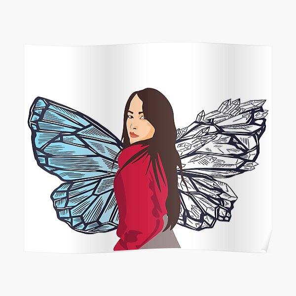 Butterfly Girl Portrait- Protikhya Gondhia Poster