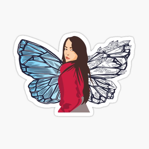 Butterfly Girl Portrait- Protikhya Gondhia Sticker